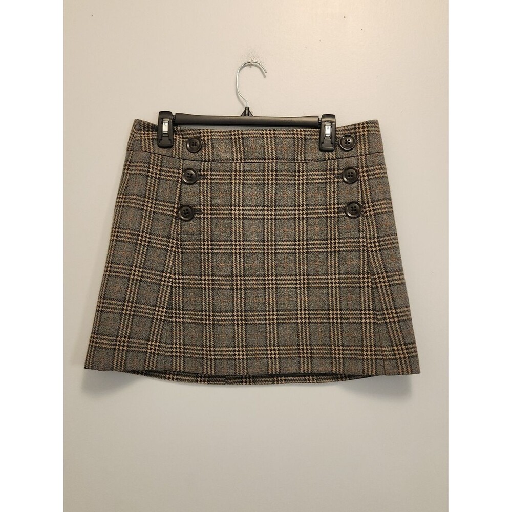Gap Plaid Button-Accent Skirt Size 8